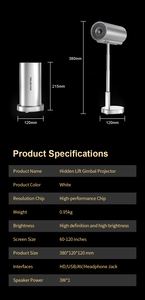 Proyector de cardán de elevación oculta Mini proyector portátil con Android 11, decodificador 4K, proyector de vídeo <span class=keywords><strong>LCD</strong></span> LED WIFI6 Smart Hy300 - Product Image 6