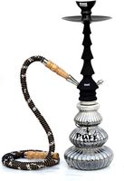 Narguilé en verre noir très vendu peint avec des pièces en métal et en céramique à vendre décor fantaisie dernier narguilé antique à vendre