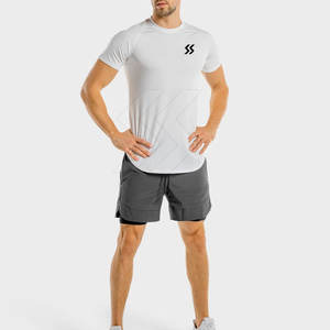 เสื้อยืดผ้าฝ้าย100% ใส่ไปยิมของผู้ชายเสื้อยืดผ้าฝ้ายทรงหลวมใส่สบายพิมพ์ลายสีพื้นผลิตในปากีสถาน - Product Image 3