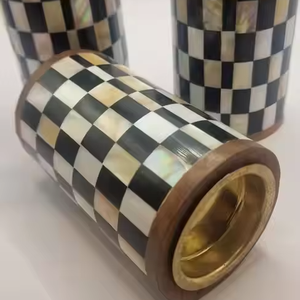 Portavelas de nácar moderno hecho a mano, portavelas de nácar, portavelas tradicional de nácar para decoración lujosa - Product Image 1