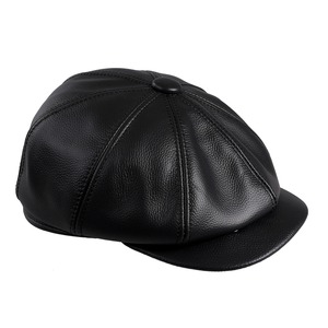 2025 nouveau Style hommes gavroche casquette plate 100% qualité supérieure en cuir de vachette véritable 8 panneaux Gatsby Ivy Golf Cabbie chapeau décontracté - Product Image 4