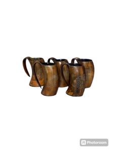 Haute Qualité Écologique Viking Corne De Vin Tankard Top Tendance Agate Sculpté Buffalo Ox Tasse avec Animal Design Artisanat Naturel - Product Image 3