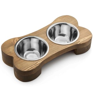 Cuenco de madera de lujo real para perros con Interior de acero inoxidable, estilo bonito, comida para mascotas, agua, jardín, accesorio decorativo, cuencos para perros, comederos - Product Image 4
