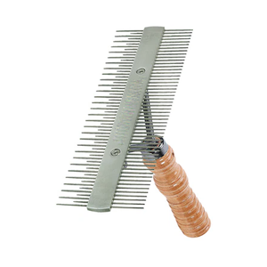 แปรงหวีขนสุนัขสองด้านทำจากสแตนเลสไม้น้ำหนักเบากันลมปรับแต่งได้ทนทานเครื่องมือดูแลสัตว์ - Product Image 3