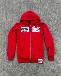 Nouveaux sweats à capuche zippés courts pour hommes en molleton français personnalisé 500 g/m² avec strass, délavé à l'acide, effet vieilli, broderie de patchs - Product Image 1