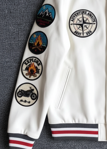 Chaqueta Universitaria Clásica Retro de Béisbol con Cuello Alto, 100% Algodón para Hombre y Mujer - Product Image 3