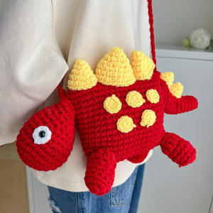 Bolso de Ganchillo con Diseño de Dinosaurio, Monedero Infantil, Creativo, Moderno, Portátil y Ecológico - Product Image 3