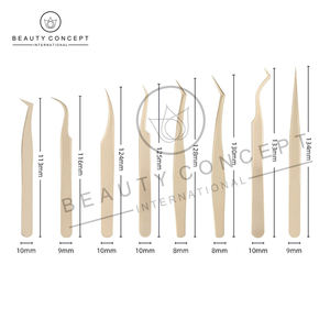 Bonne vente 8PCS pince à épiler d'extension de cils en acier inoxydable droite courbée pointue faites votre propre concept de beauté international - Product Image 5