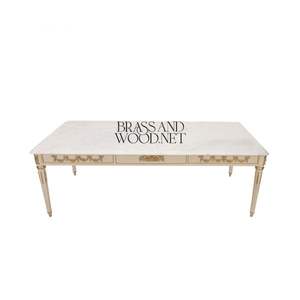 Luxury <b>White</b> Wooden Coffee <b>Table</b> And <b>Side</b> <b>Table</b> Set - Product Image 3