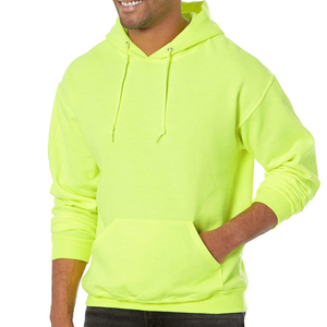Sweat-shirts à capuche pour hommes en molleton épais vert néon de qualité supérieure, avec logo personnalisé imprimé numériquement sur le devant - Product Image 1
