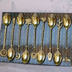 Argenterie polonaise miroir avec texture dorée Couverts Argenterie Vaisselle en acier inoxydable pour les fêtes de mariage au bureau de Noël - Product Image 4