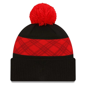 2025 hecho a medida de alta calidad de tendencia superventas edición Oem Jacquard gorros de hombre 100% algodón sólido puño Pom gorro de punto - Product Image 3