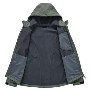 Veste polaire coupe-vent tactique extérieure Softshell personnalisée pour hommes imperméable pêche randonnée avec col montant fermeture à glissière - Product Image 5
