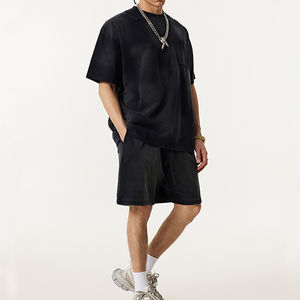 ชุดเสื้อยืดคอกลมแบบไล่ระดับสีสำหรับผู้ชายชุดกางเกงขาสั้นสำหรับงานหัตถกรรมของคนโบราณสีจาง - Product Image 6