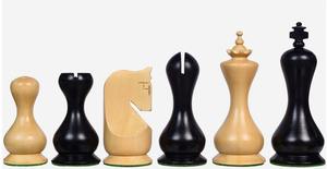 Pièces d'échecs de luxe de style sablier en bois de laurier ébénisé et en bois de laurier naturel, roi de 4,1 pouces à prix abordable - Product Image 6