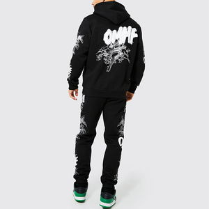 Customized Unisex Track Suit Custom Print Logo Private Label Sweat Suits Heavy <b>Weight</b> Sweat Pants and Hoodie Two Piece <b>Set</b> Men - Product Image 2