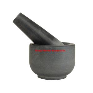 Super calidad piedra Vintage nueva llegada Showpiece esteatita mortero y Maja forma de cuenco para cocina de Hotel producto de mezcla picante - Product Image 3