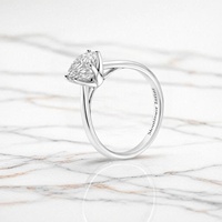 Montresor Infini Bague en argent sterling 925 pour femme avec moissanite sphérique de 7,4 mm pour mariage ou fiançailles 'Freeze Love'