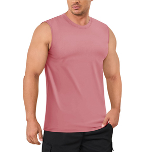 Venta al por mayor de poliéster Spandex Camisa sin mangas transpirable al aire libre de diseño personalizado Deportes Tallas grandes de los hombres Fitness Gym Tank Tops - Product Image 1