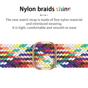 Coolyep <span class=keywords><strong>Bracelet</strong></span> tressé élastique 38mm 40mm 49mm <span class=keywords><strong>Bracelet</strong></span> de montre intelligente pour <span class=keywords><strong>Apple</strong></span> <span class=keywords><strong>Watch</strong></span> Strap Nylon - Product Image 2