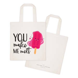 You Make Me Melt Cotton Canvas Tote Bag for Clothing Gifts Shopping Food Coffee Wine Chocolate Bread Snacks - Product Image 2