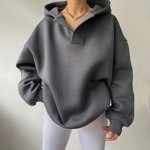 Nouveau sweat à capuche pour femme à la mode 2025 sweat à capuche pour femme surdimensionné nouveau Style coton vêtements actifs plaine décontracté sweats à capuche surdimensionnés à vendre - Product Image 2