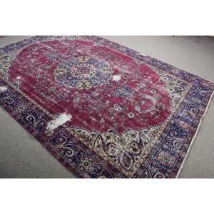 Alfombra Vintage, Alfombra Turca de 7,1x10,1 pies, Alfombra Roja de Lana del Suroeste - Product Image 4