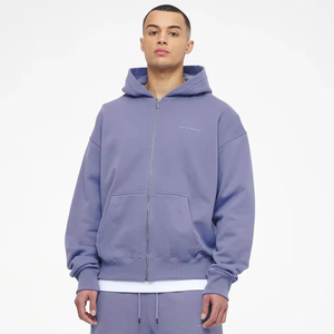 Sweat à capuche zippé pour homme personnalisé, 100% coton molletonné, qualité supérieure, sweat à capuche d'hiver de marque pour homme avec logo brodé - Product Image 1
