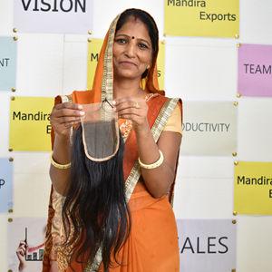 Extensions de Cheveux Humains à Double Trame, Cuticule Vierge Indienne, Alignée, Remy, Fermeture Droite, Longue, Couleur Noire, Un Donateur, 5x5 - Product Image 1