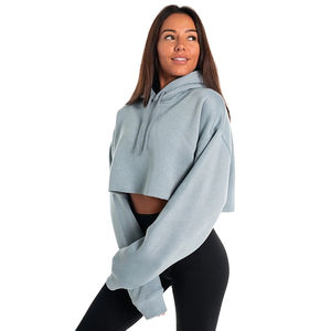 Sweat à capuche surdimensionné décontracté pour femmes 100% haut en coton pour la saison d'hiver avec logo avant - Product Image 2