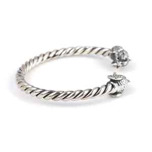 Pulsera unisex Gm con dijes finos, piedras de circonita y diseño de cabeza de elefante retorcida, 6.2 cm de diámetro, 26.93 g - Product Image 3