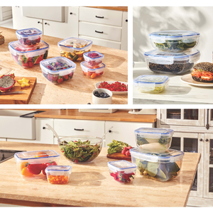 Juego de Recipientes de Plástico para Alimentos con Tapas Herméticas para un Almacenamiento Eficiente en la Cocina, Multifunción, Estilo Europeo, Marca CATEEM - Product Image 3