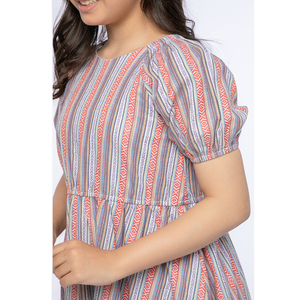 NOUVELLE ROBE TENDANCE À COL QUADRUPÈDE À RAYURES COLORÉES ET MANCHES COURTES POUR FEMMES, ROBE CONFORTABLE, RESPIRANTE ET ÉLÉGANTE - Product Image 2