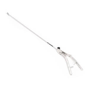 Portaagujas Laparoscópico Manual de Alta Calidad Tipo Pistola, 5330 mm, Acero Inoxidable de Grado Médico, Curvado a la Izquierda, Quirúrgico - Product Image 4