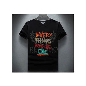 เสื้อยืดพลอยเทียมสำหรับผู้ชายเสื้อยืดติดพลอยเทียมสำหรับผู้ชายแบบคุณภาพสูงระบายอากาศได้ดี - Product Image 1