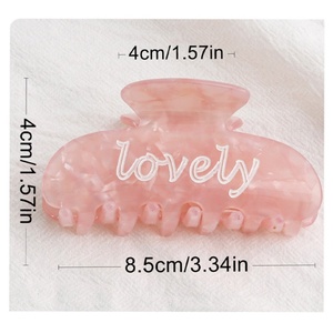 Pinces à cheveux colorées en forme de lettres, jolies pinces à cheveux en acrylique <span class=keywords><strong>pour</strong></span> femmes et filles, accessoires de coiffure <span class=keywords><strong>pour</strong></span> demi-<span class=keywords><strong>chignon</strong></span> - Product Image 6