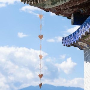 ห่วงโซ่ฝนโลหะดีไซน์โบราณปรับสีได้รูปร่างไม่สม่ำเสมอขนาดเส้นผ่าศูนย์กลาง30มม. ใช้ตกแต่งสวนบ้านและสวน - Product Image 2