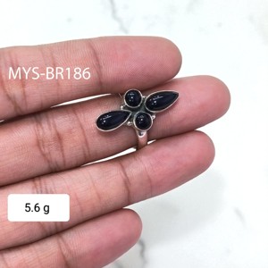 Bague en argent 925 fait main Onyx noir naturel pierres précieuses mélange forme bijoux fins accessoires en gros pour les femmes - Product Image 1