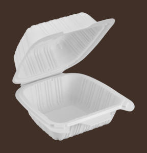 <b>Disposable</b> microwave safe white <b>containers</b> 6 in <b>food</b> clamshell MFPP - Product Image 1