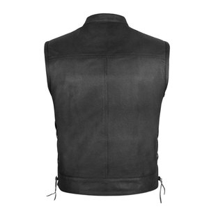 100% véritable cuir gilet homme peau de vache moto motard gilets homme gilet mode sans manches vestes - Product Image 2