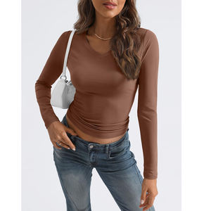 Camisas de Mujer de Última Moda, Ajustadas, de Manga Larga, de Algodón Transpirable, Frescas, Antiarrugas, de Tres Agujas, para Mujer, de Doble Cara - Product Image 5