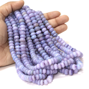 Cuentas Redondas de Ópalo Periwinkle: Piedra Preciosa Lavanda AAA, Hilo de 16 Pulgadas - Product Image 5