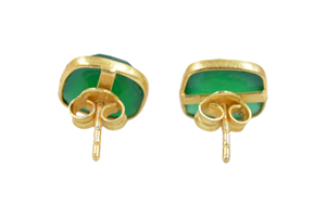 high quality Green <b>Onyx</b> gemstone <b>earring</b> 2023 Wholesale fashion jewelry 925 solid silver crystal glittering stud <b>earrings</b> - Product Image 3