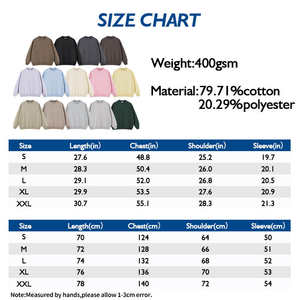 Sudaderas Unisex de 340g con Logotipo Personalizado, Felpa Francesa, Color Sólido, Cuello Redondo, Oversize, Hombros Caídos, Casuales, Bordadas - Product Image 3