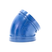 Raccord de tuyauterie rainuré en fonte ductile bleue DN80 Coude à 45° PN16 Classe 150 pour eau potable Personnalisable Garantie 3 ans