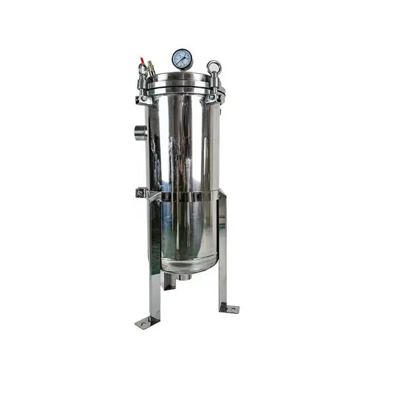 Stainless Steel Liquid Single Bag Filter Housing With Portable Leg
