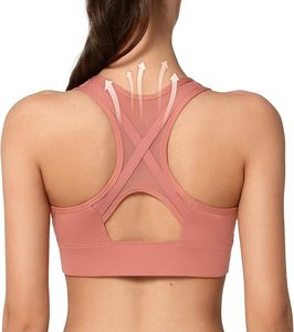 Sujetador deportivo frontal con cremallera de alto impacto para mujeres con pechos grandes Malla Racerback Entrenamiento Sujetador de fitness de alto soporte para ropa de deportes electrónicos - Product Image 1