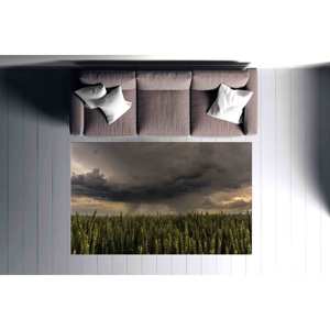 Tapis Paysage Champêtre : Vue sur la Nature Orageuse, Tapis Imprimé, Tapis Doux Non Tissé - Product Image 1