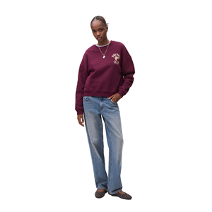 Sweat-shirt à capuche ample à col rond d'hiver de haute qualité 350GSM avec logo personnalisé imprimé à l'écran sur le devant 100% coton pour femmes - Product Image 2