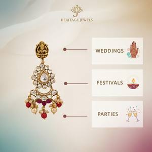 925 Sterling Silver Temple Kundan <b>Drop</b> <b>Earrings</b> Handcrafted Indian <b>Bridal</b> Jewelry Traditional Festive Statement <b>Earrings</b> - Product Image 6